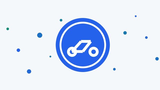 Animated mandatory traffic command sign with bike symbol in clean 4K loop
