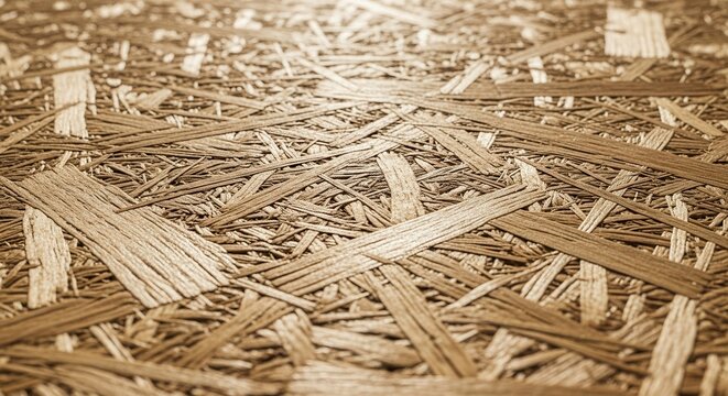 Closeup texture of oriented strand board osb wood paneling