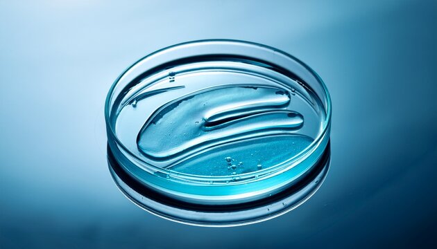 the texture of a cosmetic serum or body gel in a petri dish