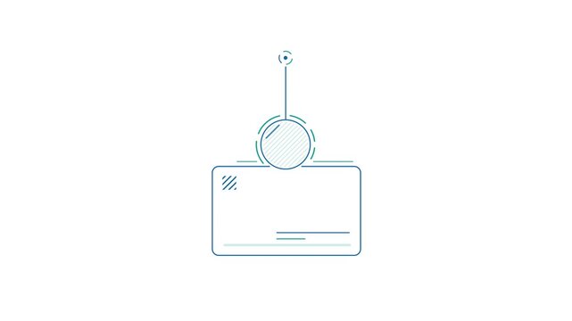 Animated element of infographics - callout box with circle and line above