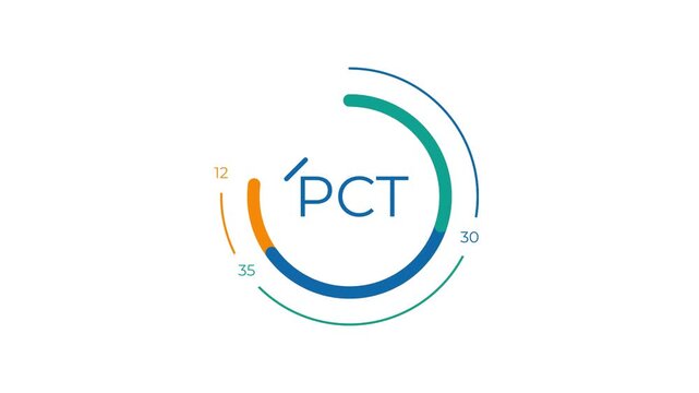 Animated element of business infographic - circle chart with percentage figures