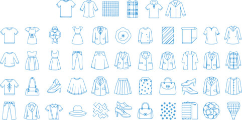 Collection of blue document analysis and checklist icons with document checklist magnifying analysis business management information verification illustration planning organization approval © brandesiner