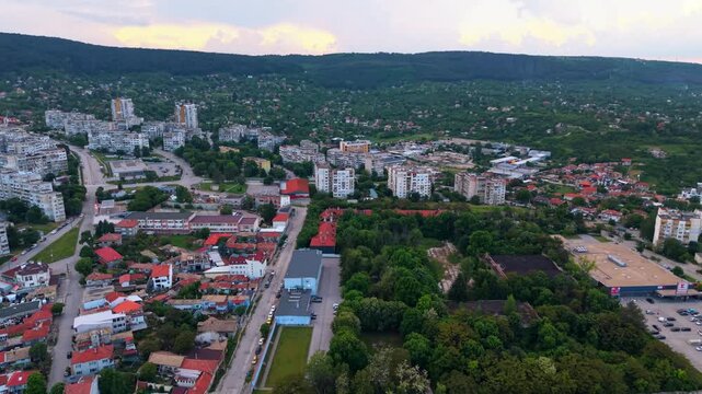 Shumen Bulgaria Small City Town Drone View