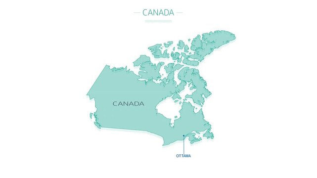 Animated element of geographic infographics - map of Canada