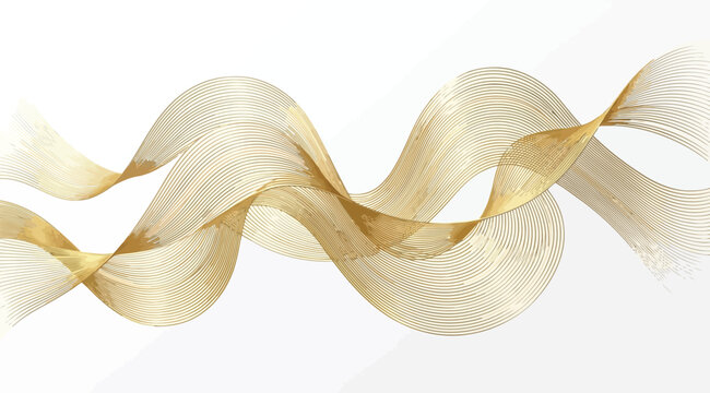 Abstract golden flowing lines