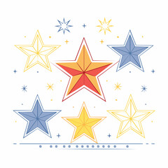 Obraz premium Collection of Colorful Stars and Sparkles