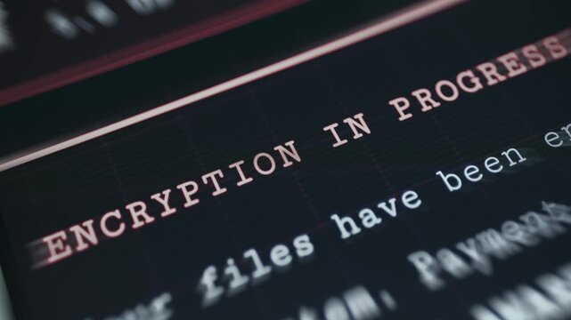 Encryption in progress notification, malicious activity