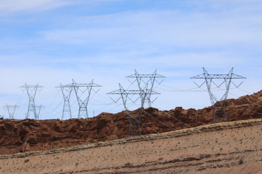 Steel electricity transmission towers
