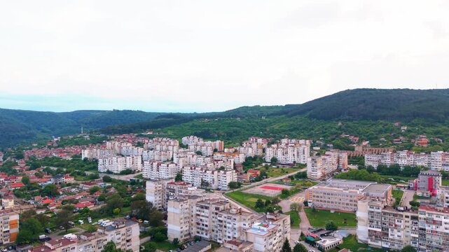 Shumen Bulgaria Small City Town Drone View