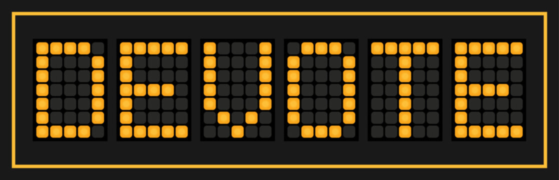 Orange color led banner in word devote on black background