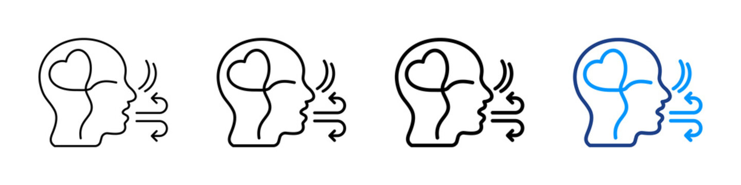 Breathing Exercise Icon Different Style Outline Collection Set.