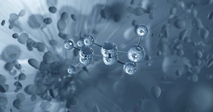 Carbohydrazide rotating molecular structure, 3d ball-and-stick model, looped video reducing agent

