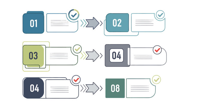 Infographic template with numbered steps.