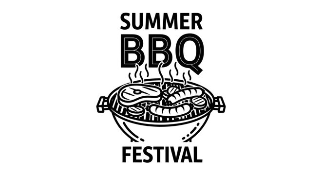 Summer BBQ festival graphic illustration.