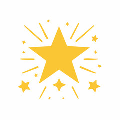 Obraz premium Yellow Starburst and Stars Illustration