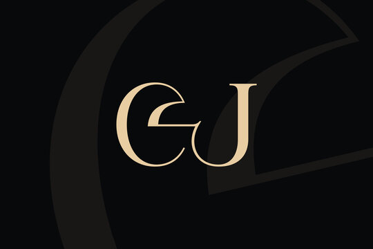 CJ or JC letter logo icon design. Classic style luxury initials monogram.
