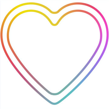 Vibrant Decorative Heart Symbol with Rainbow Colors for Kids Design and Positive Themes