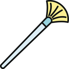 Naklejka premium Fan makeup brush icon for beauty and cosmetic applications