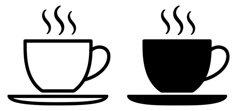 coffee cup mug outline filled icon