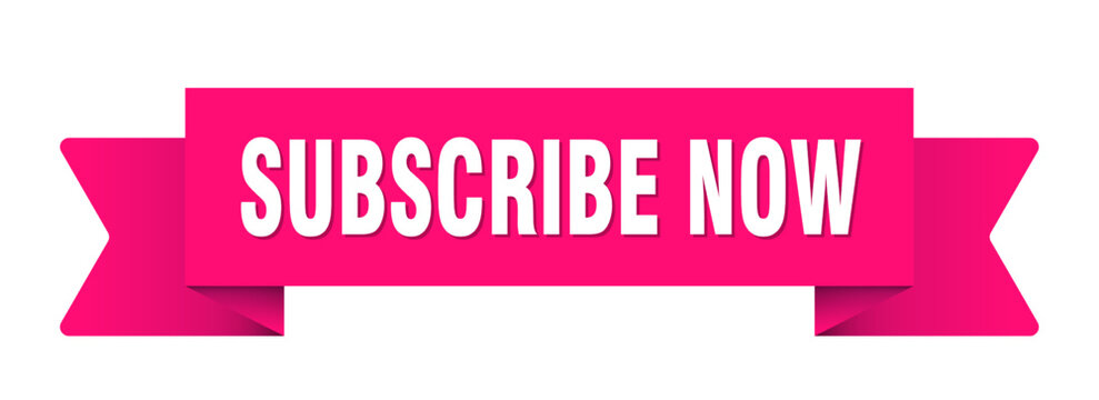subscribe now ribbon isolated on transparent background. subscribe now ribbon