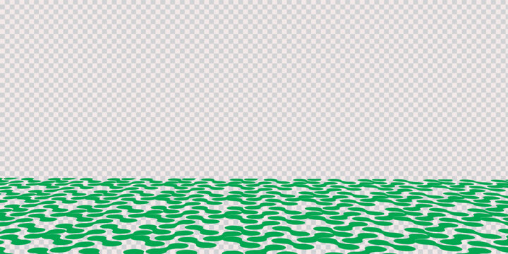 Green abstract geometric pattern perspective floor on transparent background vector.