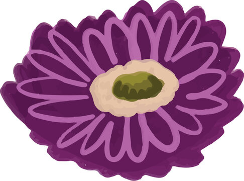 Hand Painted Floral Bloom Element Illustration