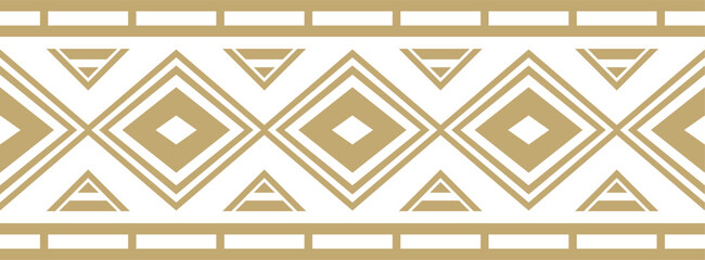 African seamless gold pattern. Cultural heritage of the African peoples. Ethnic endless border, frame. Zimbabwe ornament. © Ana Lo