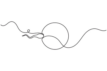 Obraz premium Sperm cell continuous line art minimalist outline icon for fertility concept