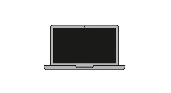 Minimalistic laptop graphic design featuring a modern device on a white backdrop