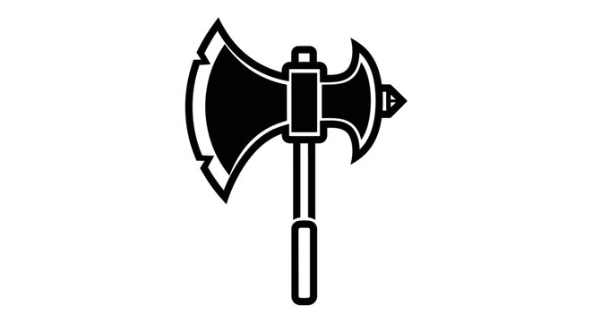 Black and white double bladed battle axe illustration