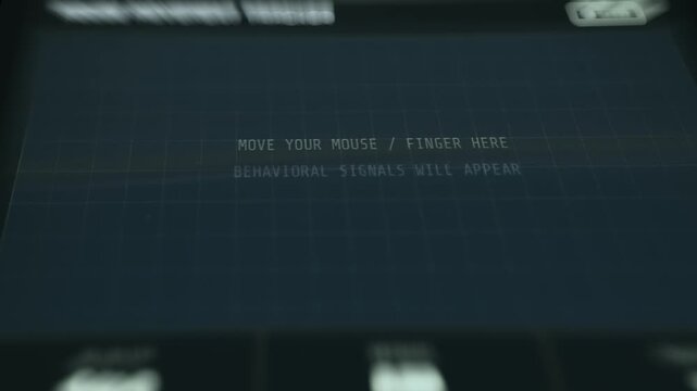 Interactive screen prompting finger movement for behavioral signal calibration