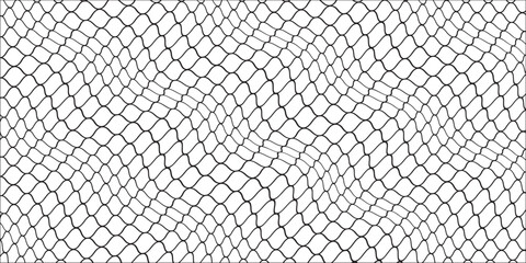 Fishing or soccer net. Repeated hexagon pattern. Black wired mesh texture isolated on white background. Metallic or fabric fence, cage or lattice structure. Vector graphic Illustration. © subang
