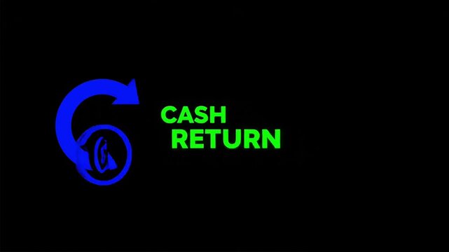 Cash Return Concept Glowing Neon Sign with Circular Money Arrow Symbol