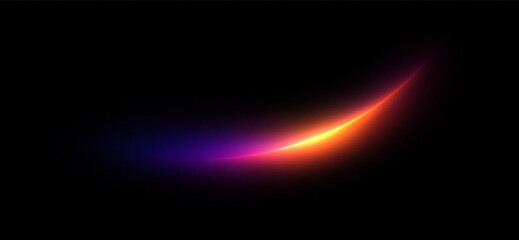 Fototapeta premium lightleak colorful curved light streak png overlay transparent, on transparent background