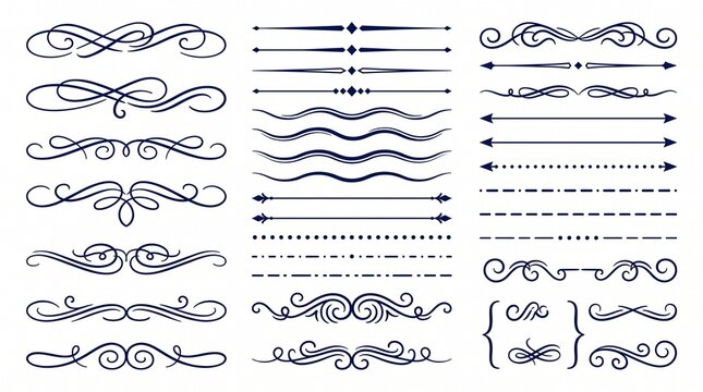 Collection of Decorative Flourishes and Dividers for Design