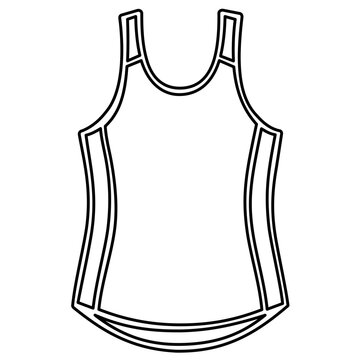 Sleek vector illustration of a professional track runner singlet tank top icon, ideal for athletic wear catalogs, sports tournament branding, and marathon training digital design projects.