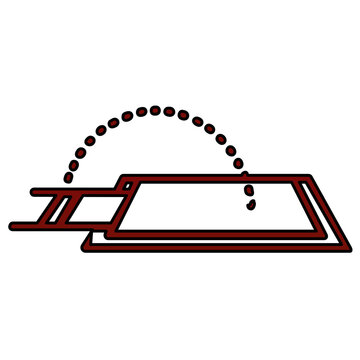 Professional track and field long jump sand pit vector icon, minimalist rectangular jumping area illustration for athletic sports competitions and physical training facility layout design.