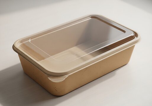 ModernBakewareContainerWithClearLidOnWhiteSurface.