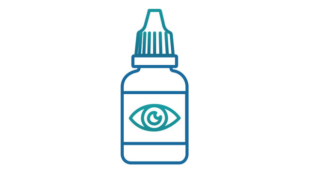 Versatile cylindrical saline solution bottle vector icon illustration featuring an editable stroke, perfect for customizing line weight in optometry and contact lens care design projects.