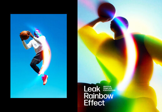 Vertical Light Leak Photo Effect For Poster And Print Design