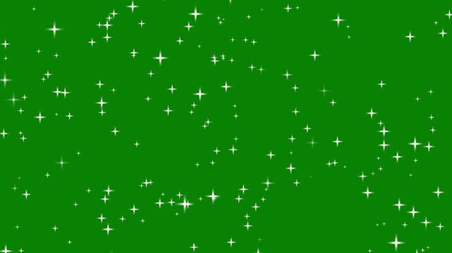 star glitter animation, luxury crystal sparkle trail, bright white glowing particle dust, elegant fairy magic transition, smooth looping movement,  isolated on green background,