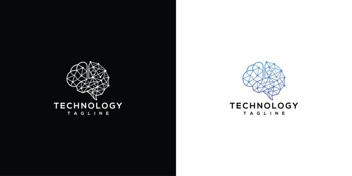 Digital Brain Logo with "Technology" Text