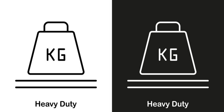 Heavy Duty. Vector editable icon on two backgrounds.