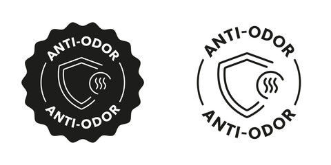 Naklejka na ściany i meble Anti-odor stamp for product features. Editable icon.