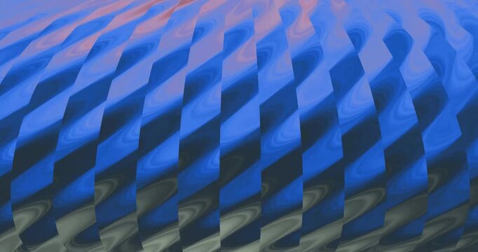 Abstract Blue and Metallic Grey Pixelated Liquid Wave Motion Background Loop