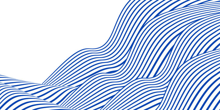 Abstract blue water wave line pattern background. Japanese style concept. Graphic vector flat design style. eps 10