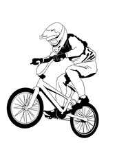 Naklejka premium boy riding a bicycle