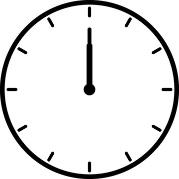 A simple clock face that shows just 12 o'clock