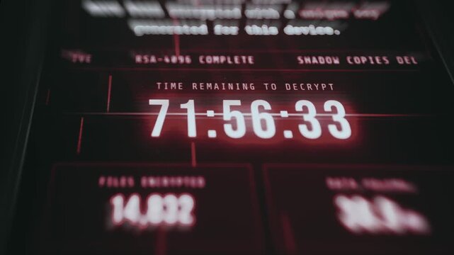 System Breach, Access Denied status with a timer countdown to make a payment