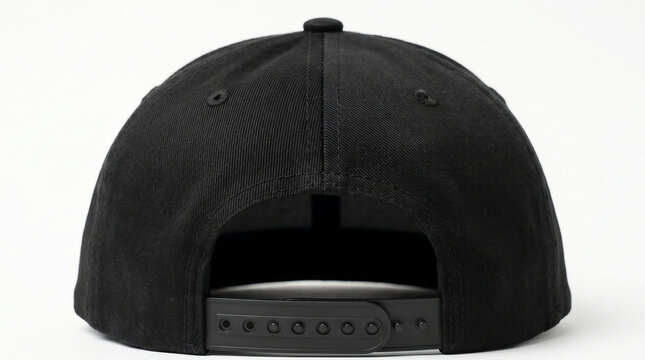 Black Baseball Cap Back View